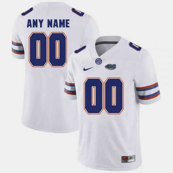 Men%27s Florida Gators Customized White Jersey->customized ncaa jersey->Custom Jersey